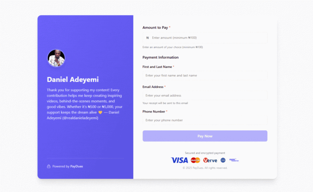 PayDues Payment Links
